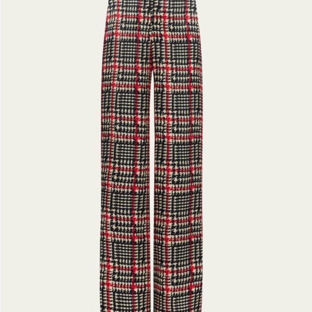 L'AGENCE Red and Black Checkered Trousers